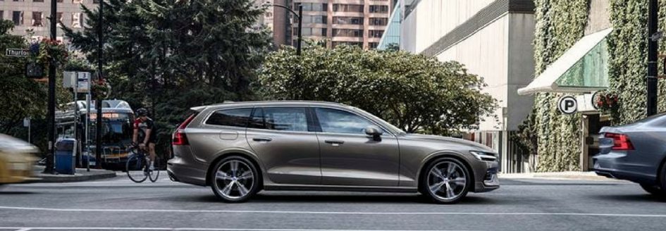 2019 Volvo V60 parked in the city side view